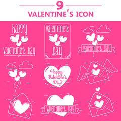 Valentine day illustration set