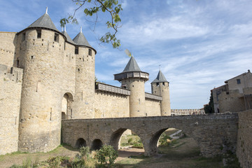 Fototapeta na wymiar The pretty village of Carcassonne in France
