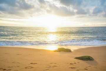 Morning sunrise at the sea  background