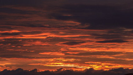 View of wonderful sky at dawn