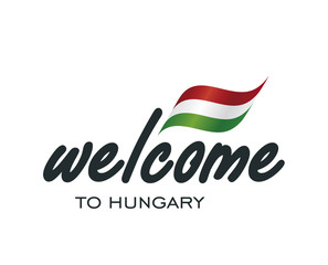 Welcome to Hungary flag sign logo icon