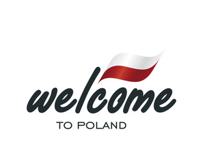 Welcome to Poland flag sign logo icon