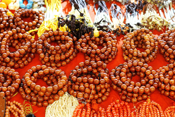 costume jewelery made of stone, coral, turquoise,