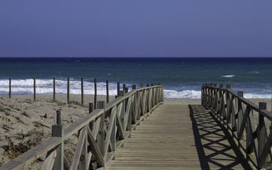 Obraz premium Boardwalk leading down to the beach