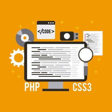 programming and coding concept website development vector illustration