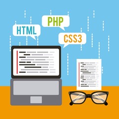 programming and coding concept website development vector illustration