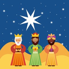 the three kings of orient vector illustration