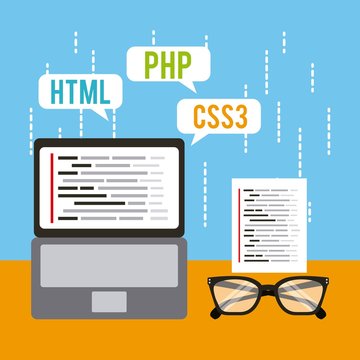 programming and coding concept website development vector illustration