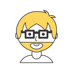 cartoon man with glasses icon