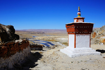 stupa in the ancient Tibetan monastery