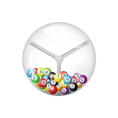 3d rendering of lottery machine with balls inside isolated on white background. Vector illustration.