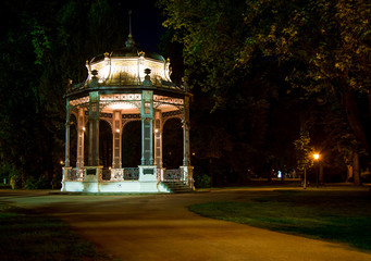 bandstand at night 
