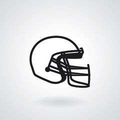 Vector of American football  helmet icon isolated on white background.