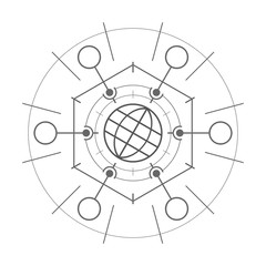 Abstract technological element. Technology template.