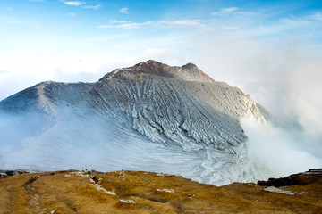 Kawa Ijen Volcano crater and lake