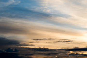 colorful dramatic sky with cloud at sunset