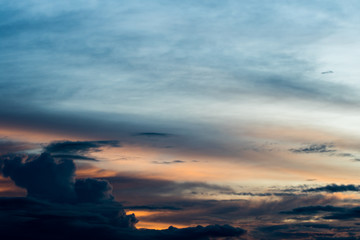 colorful dramatic sky with cloud at sunset