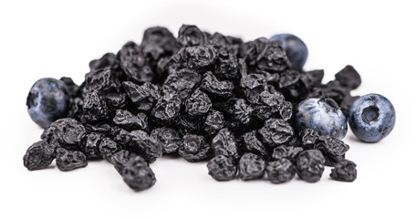 Portion of Dried Blueberries isolated on white
