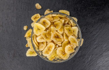 Slate slab with Dried Banana Chips