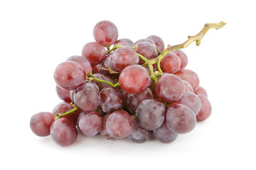 Red grapes isolated on white background