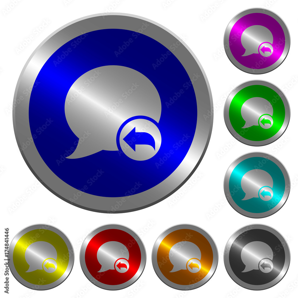 Poster reply blog comment luminous coin-like round color buttons