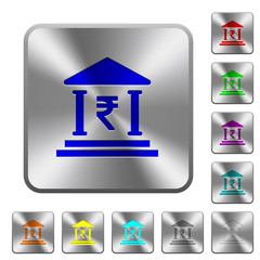 Indian Rupee bank office rounded square steel buttons