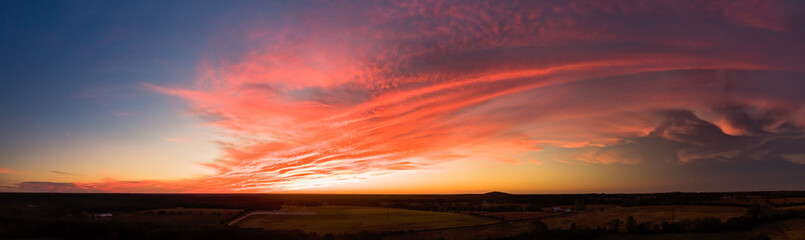 Panorama of a sunset in Missouri