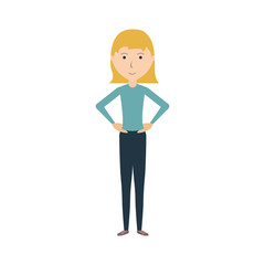 cartoon woman standing icon