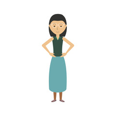 cartoon woman standing icon