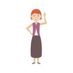 cartoon woman standing icon
