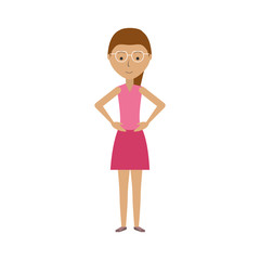 cartoon woman standing icon