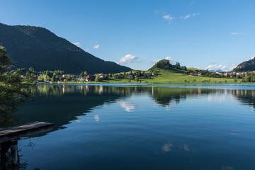The mountain lake Thiersee in Tyrol, Austria