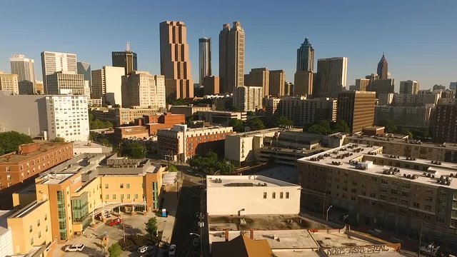 Daytime Blue Skies Downtown Atlanta East Coast Architecture