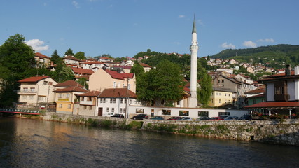 Fototapeta na wymiar Sarajevo panorama cittadino