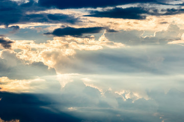 colorful dramatic sky with cloud at sunset