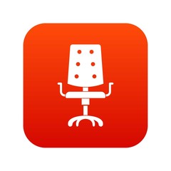 Office chair icon digital red