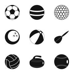 Fototapeta premium Ball icons set, simple style