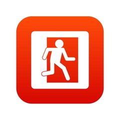 Fire exit sign icon digital red