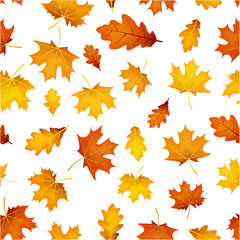 Autumn pattern with orange leaves.