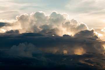 Obraz premium colorful dramatic sky with cloud at sunset