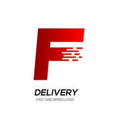 Letter F with Delivery service logo, Fast Speed, Moving and Quick, Digital and Technology for your Corporate identity