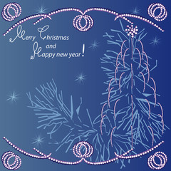 Greeting card "Merry Christmas and Happy new year!"