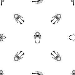 Indian headdress pattern seamless black