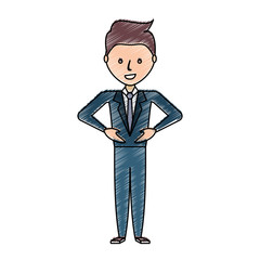 cartoon man standing icon