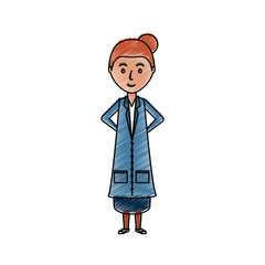 cartoon woman standing icon