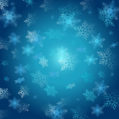 Snowflakes, blue, New Year, festive, Christmas, sky, vector