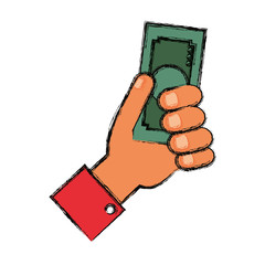 hand with money bill icon