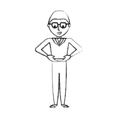 cartoon man standing icon