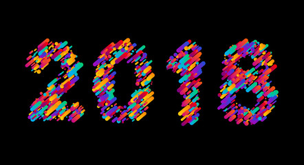 Colorful 2018 new year background.