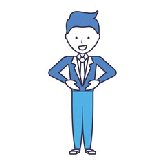cartoon man standing icon